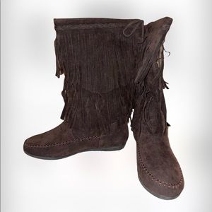 Rampage Brown fringe boots